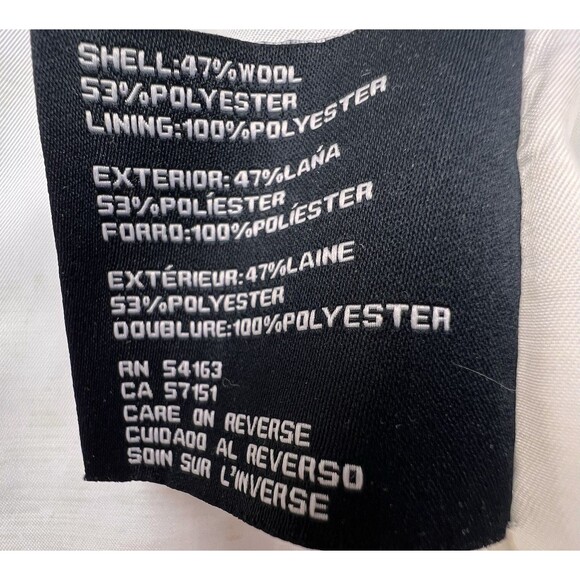 Jessica Simpson Boiled Wool Blend Dress Coat LARGE Ivory W/ Gold Zipper Chic - Picture 15 of 15